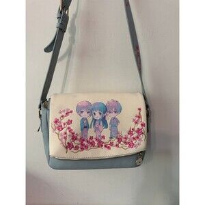 FRUIT BASKET ANIME CHIBI TOHRU, KYO & YUKI SAKURA CROSSBODY NWOT with stain.